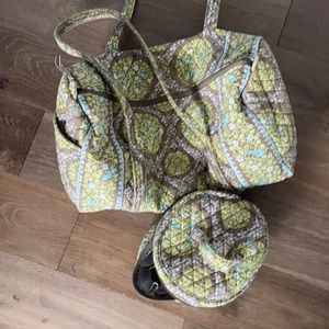 VERA BRADLEY duffle with matching cosmetics case